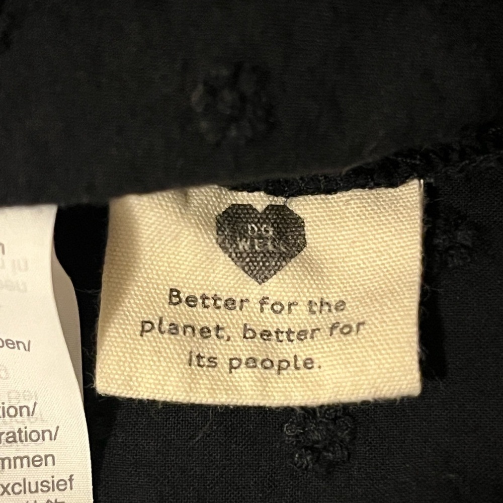 Madewell Black Button-Up Embroidered Blouse, size Large - Picture 5 of 8